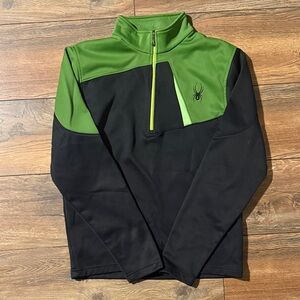 Spyder Green and Black Quarter-Zip Pullover
